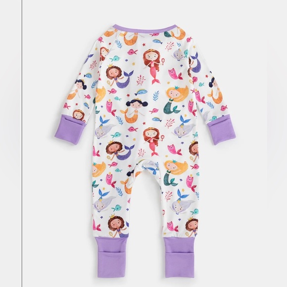 NWT Mermaid Baby Pajamas Spearmint Love - Picture 2 of 3